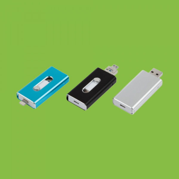 USB Flash Drive On the Go Aarhus 3 in 1 micro/Type C + Lightning | CM-1258B