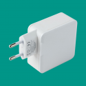 Φορτιστής τοίχου 3Α με USB και 2 Χ Type C